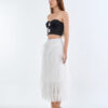 Checkmate Checkerboard Corset Top with White Cloud Layered Tulle Skirt
