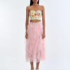 Secret Garden Floral Corset Top with Pink Romance Layered Tulle Skirt