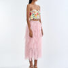 Secret Garden Floral Corset Top with Pink Romance Layered Tulle Skirt