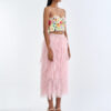 Secret Garden Floral Corset Top with Pink Romance Layered Tulle Skirt