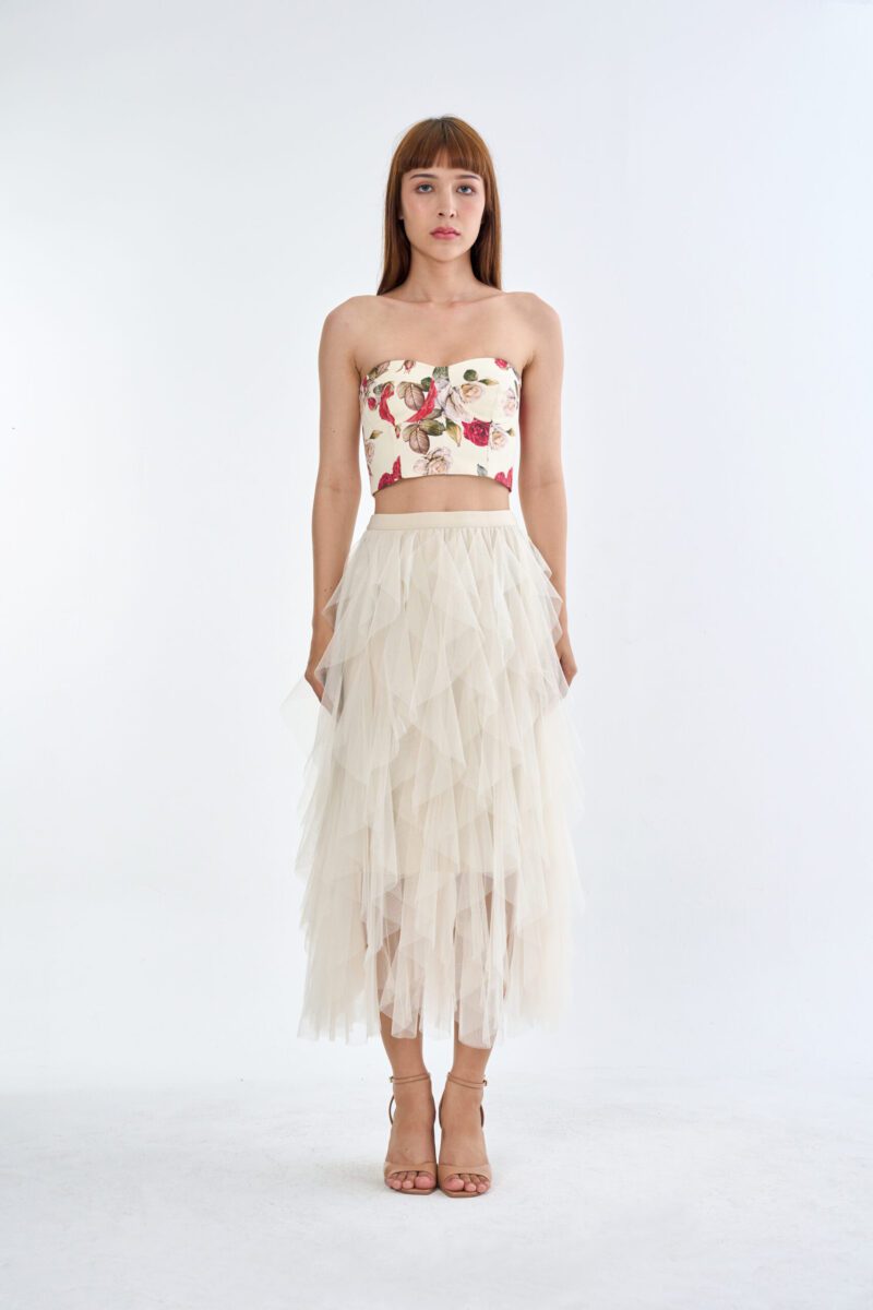 Vintage Rose Dream Set — Corset Top & Tulle Skirt