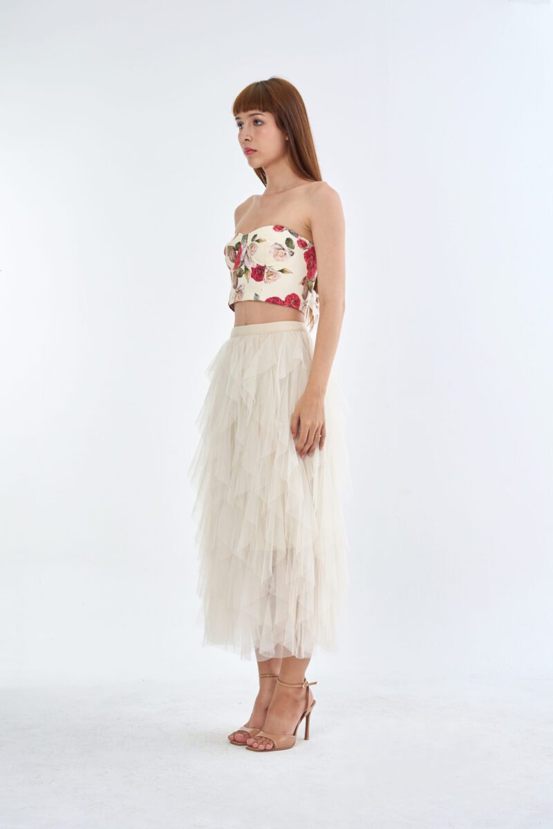 Vintage Rose Dream Set — Corset Top & Tulle Skirt