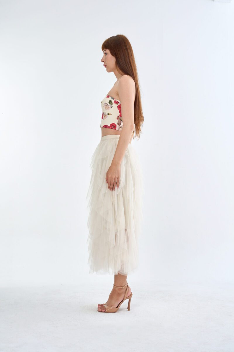 Vintage Rose Dream Set — Corset Top & Tulle Skirt