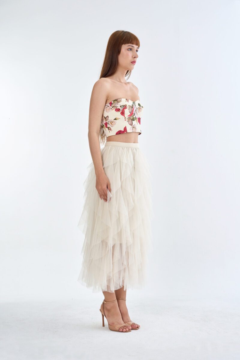 Vintage Rose Dream Set — Corset Top & Tulle Skirt