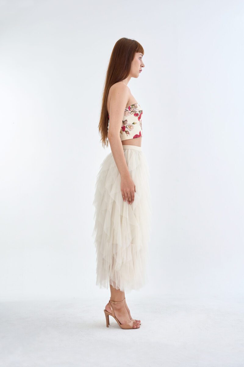 Vintage Rose Dream Set — Corset Top & Tulle Skirt