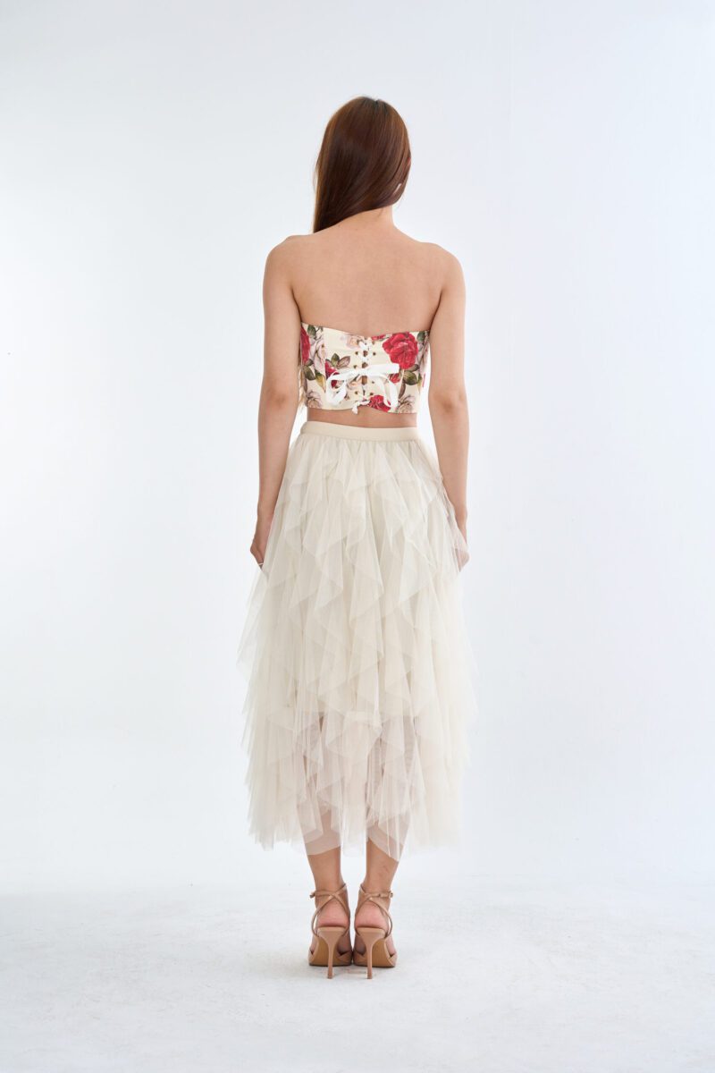 Vintage Rose Dream Set — Corset Top & Tulle Skirt