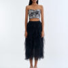 Wild Instinct﻿ Abstract Zebra Corset Top with Black Swan Layered Tulle Skirt