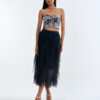 Wild Instinct﻿ Abstract Zebra Corset Top with Black Swan Layered Tulle Skirt