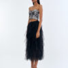 Wild Instinct﻿ Abstract Zebra Corset Top with Black Swan Layered Tulle Skirt