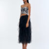 Wild Instinct﻿ Abstract Zebra Corset Top with Black Swan Layered Tulle Skirt