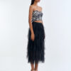 Wild Instinct﻿ Abstract Zebra Corset Top with Black Swan Layered Tulle Skirt