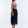 Wild Instinct﻿ Abstract Zebra Corset Top with Black Swan Layered Tulle Skirt