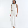White Jacket Sleeveless with White Bootcut Pants