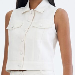 White Jacket Sleeveless
