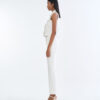 White Jacket Sleeveless with White Bootcut Pants