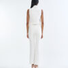 White Jacket Sleeveless with White Bootcut Pants