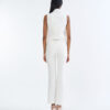 White Jacket Sleeveless with White Bootcut Pants