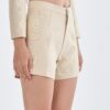 Cream Short Pants