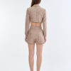 Taupe Tailored Crop Suit with Short Pants