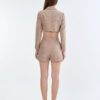 Taupe Tailored Crop Suit with Short Pants