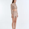 Taupe Tailored Crop Suit with Short Pants