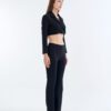 Black Tailored Crop Suit with Long Pants