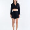 Black Tailored Crop Suit with Short Pants