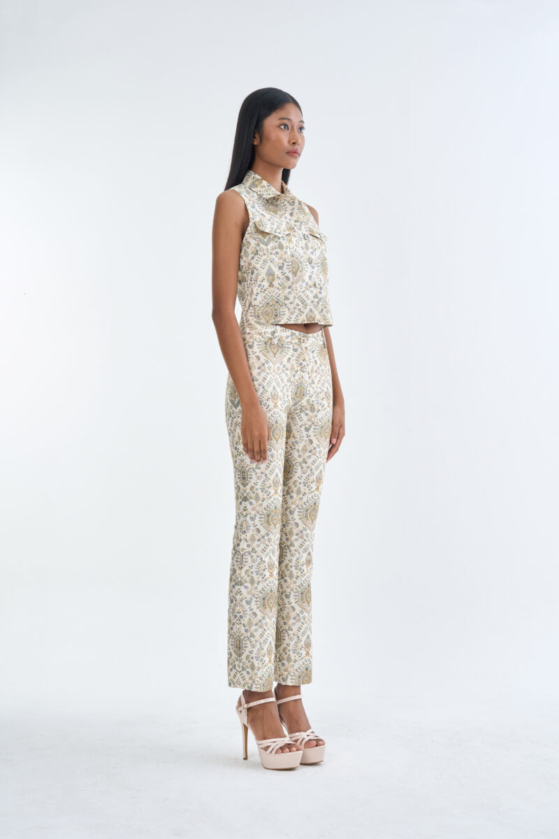 Indian Paisley Jacket Sleeveless with Long Pants