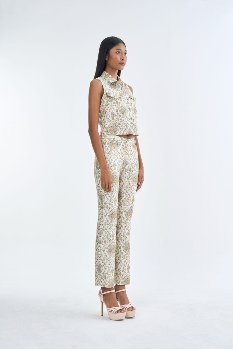 Indian Paisley Jacket Sleeveless with Long Pants