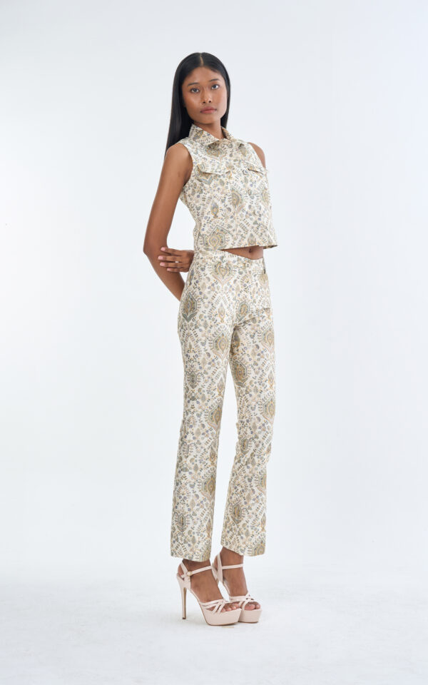 Indian Paisley Jacket Sleeveless with Long Pants