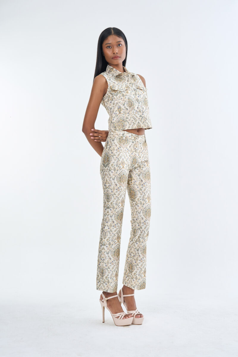 Indian Paisley Jacket Sleeveless with Long Pants