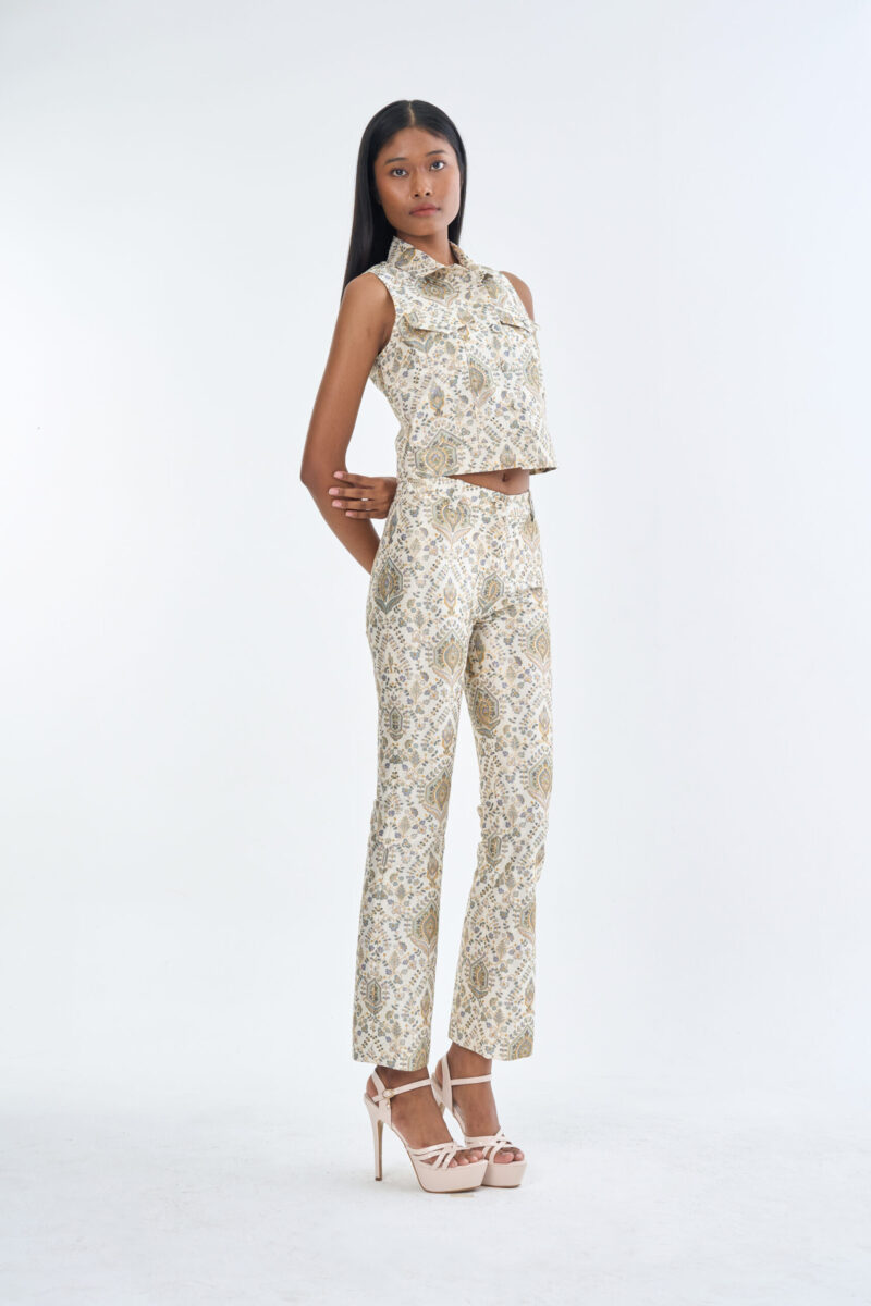 Indian Paisley Jacket Sleeveless with Long Pants