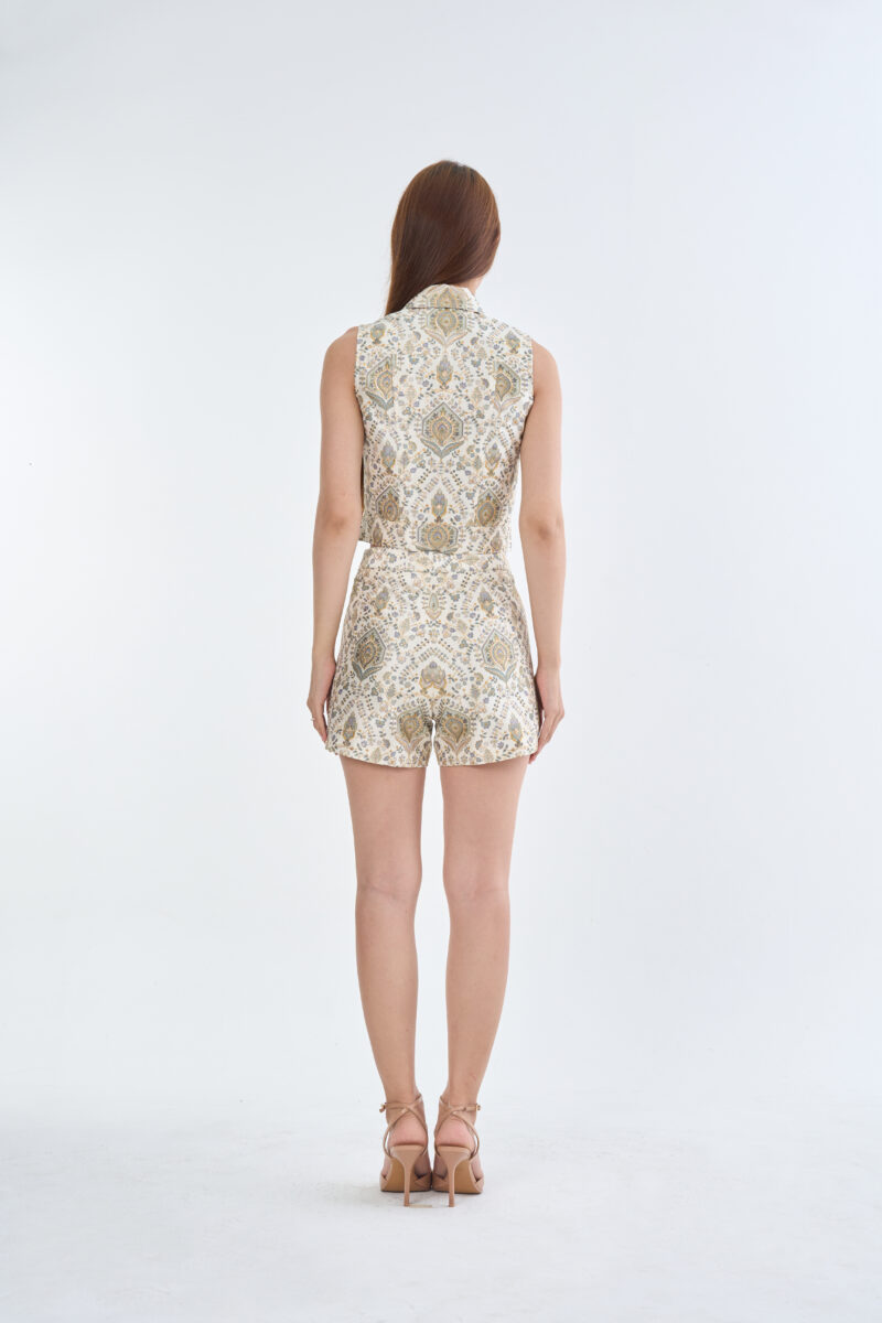 Indian Paisley Jacket Sleeveless with Short Pants