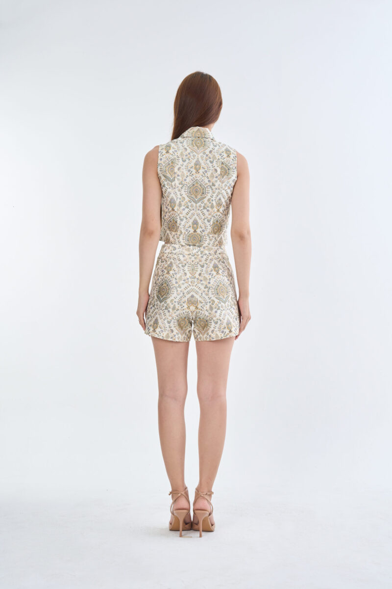 Indian Paisley Jacket Sleeveless with Short Pants