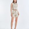 Indian Paisley Jacket Sleeveless with Short Pants