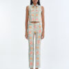Indian Floral Medallion Jacket Sleeveless with Long Pants