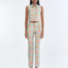 Indian Floral Medallion Jacket Sleeveless with Long Pants