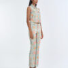Indian Floral Medallion Jacket Sleeveless with Long Pants