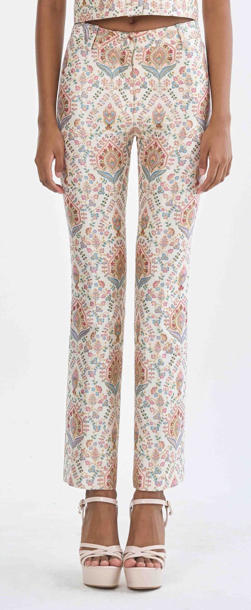 Indian Paisley Pink Pastel Long Pants