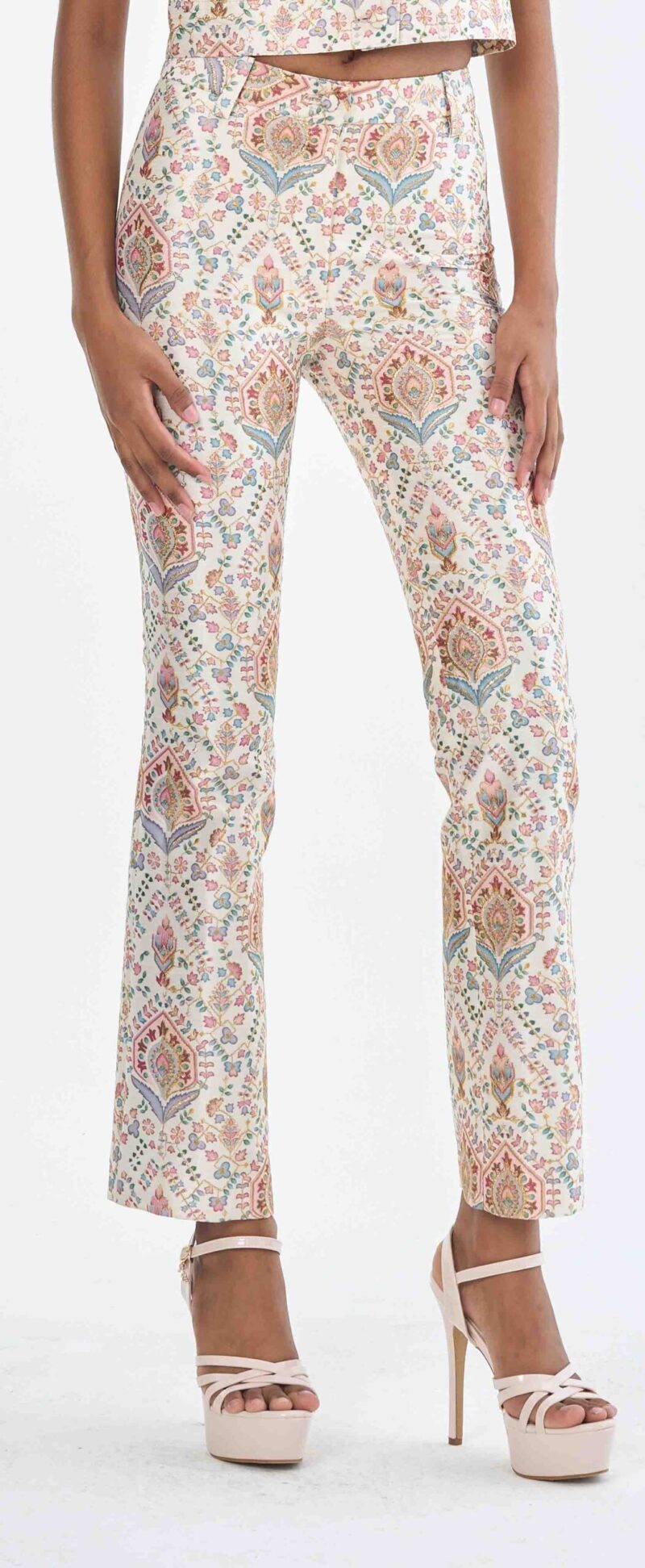 Indian Paisley Pink Pastel Long Pants