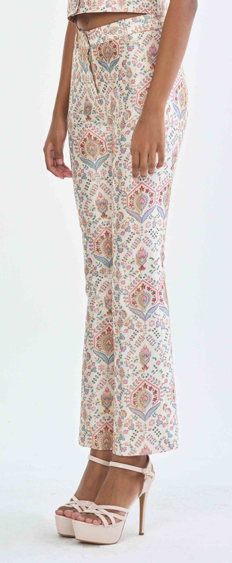 Indian Paisley Pink Pastel Long Pants