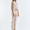 Indian Paisley Pink Pastel Jacket Sleeveless with Long Pants