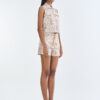 Indian Paisley Pink Pastel Jacket Sleeveless with Short Pants