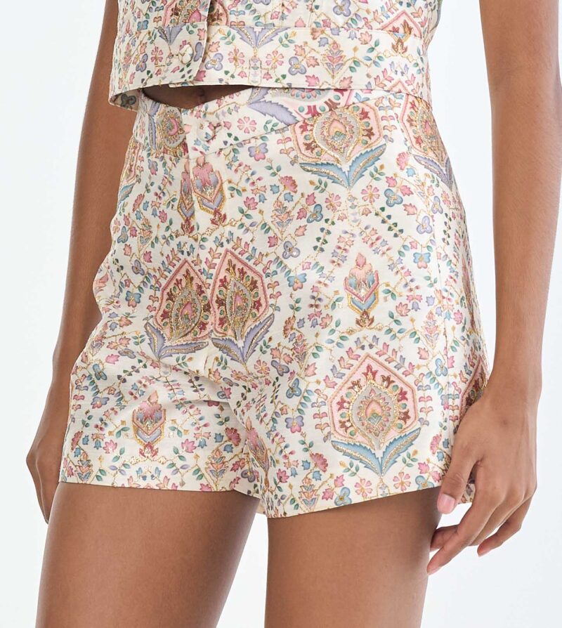 Indian Paisley Pink Pastel Short Pants