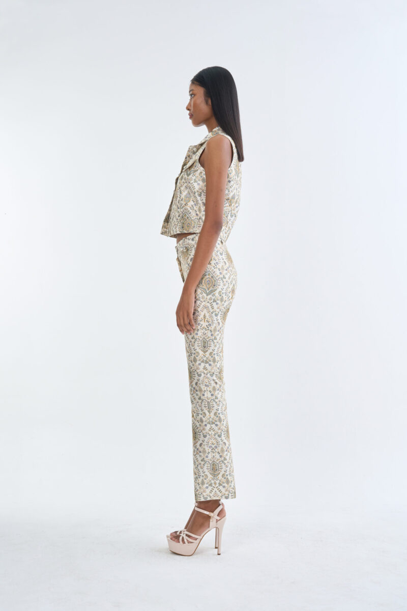 Indian Paisley Jacket Sleeveless with Long Pants