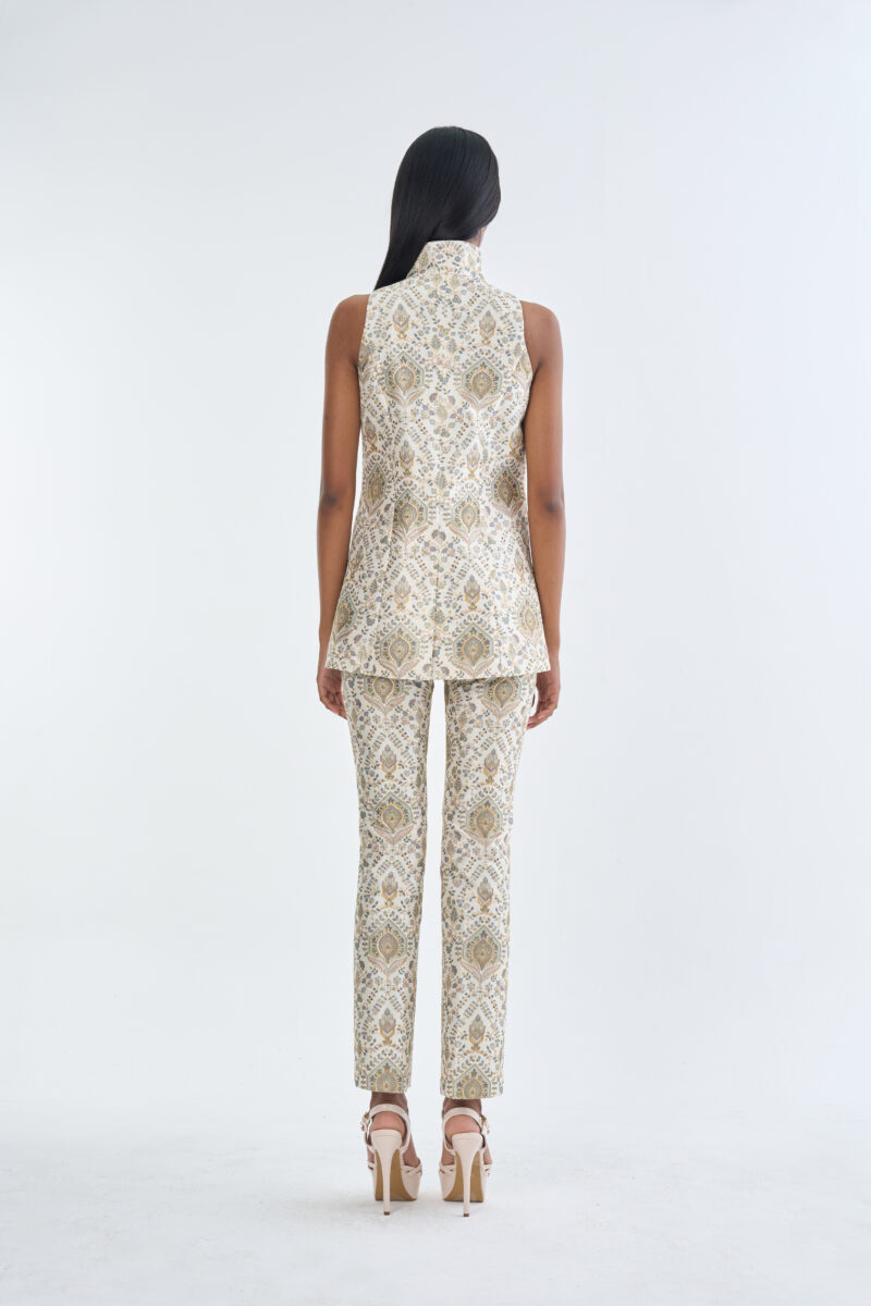 Indian Paisley Wing Collar Sleeveless with Long Pants