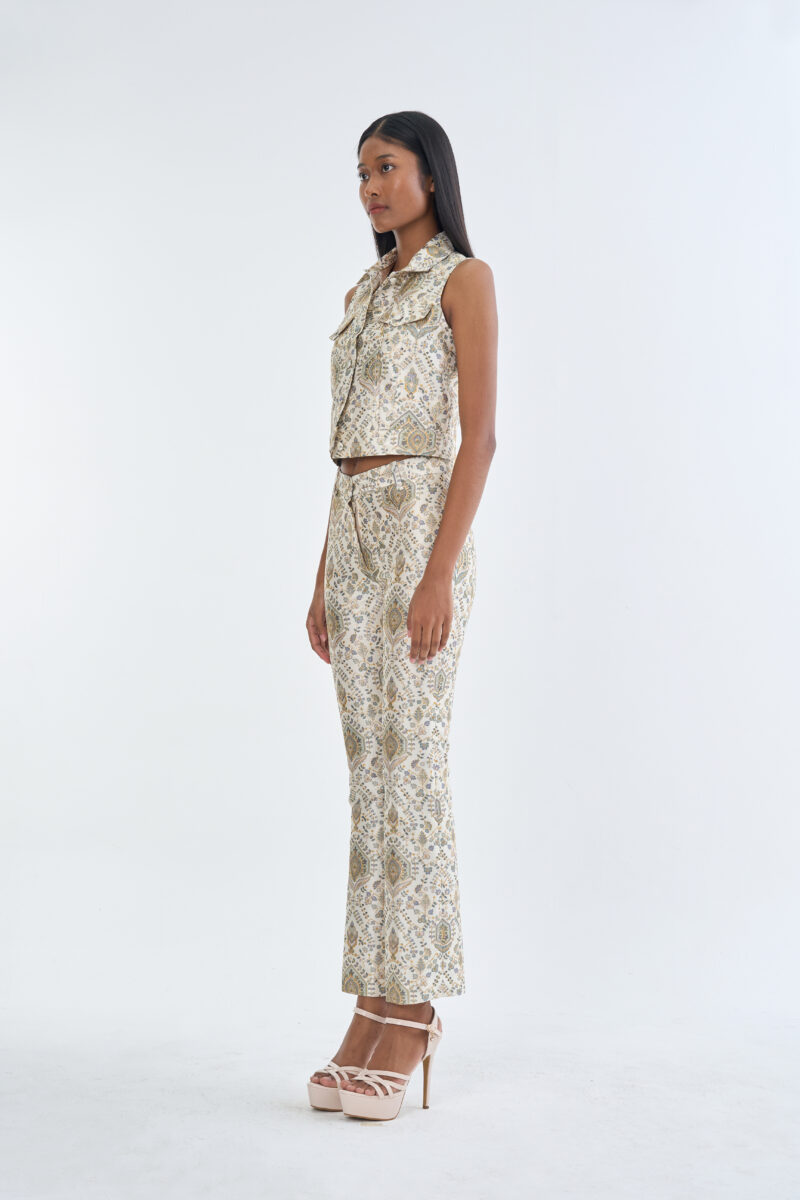 Indian Paisley Jacket Sleeveless with Long Pants