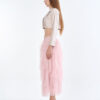 Taupe Tailored Crop Suit with Pink Romance Layered Tulle Skirt