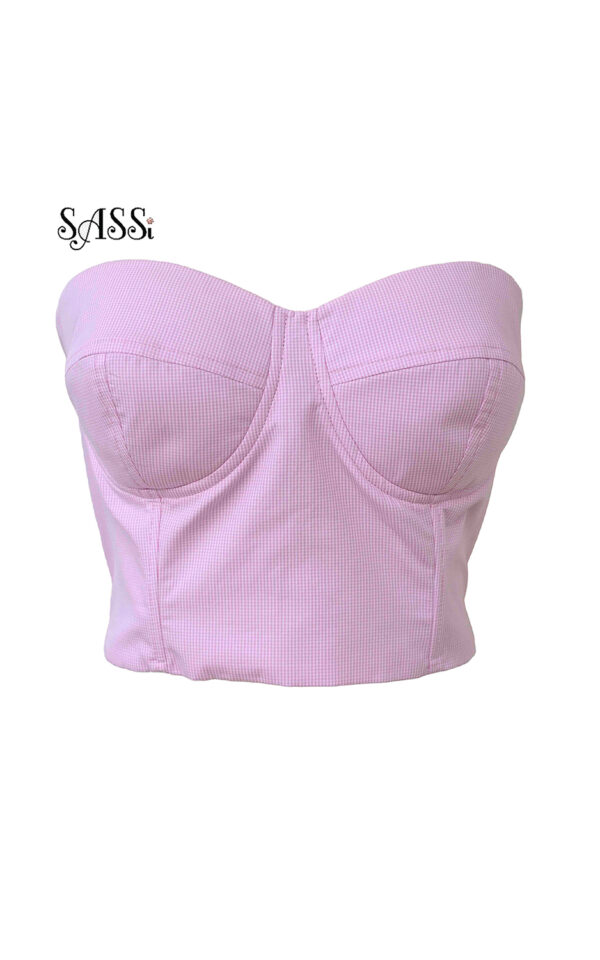 Pastel Pink Ribbed Corset Top