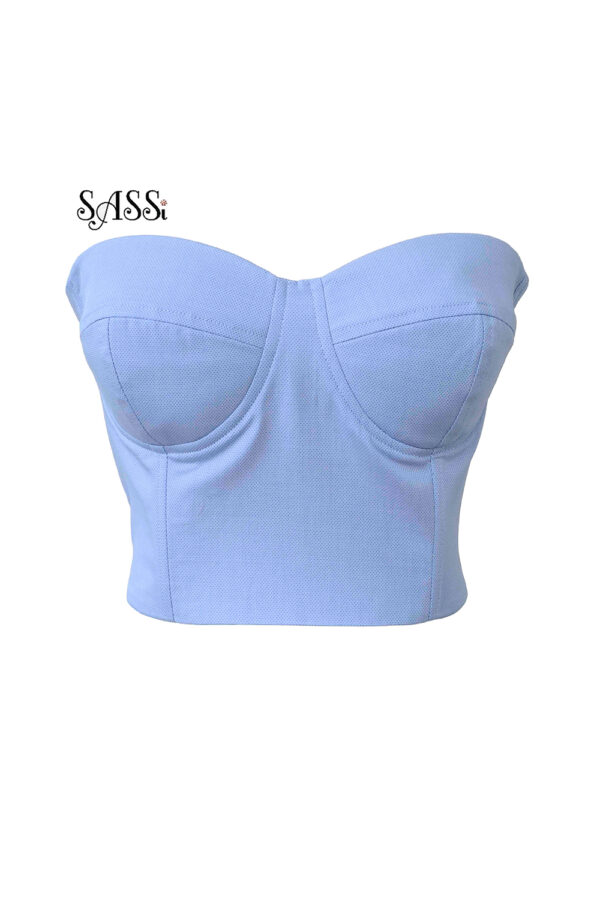 Periwinkle Blue Textured Corset Top
